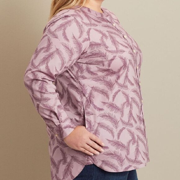 Duluth Trading Shirt Womens 2X Purple Wrinklefighter Tunic Top Blouse‎ - Picture 3 of 7